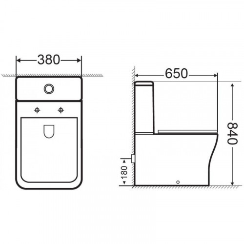 Чаша унитаза Aquanet Cube-C Rimless 210759 с сидением Soft Close Slimseat