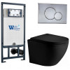 Подвесной унитаз с инсталляцией WeltWasser Marberg 507 / Merzbach 043 XL MT-BL / MAR 507 RD-CR 10000014150 черный матовый