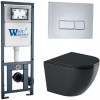 Подвесной унитаз с инсталляцией WeltWasser Marberg 410 / Merzbach 043 GL-BL / MAR 410 SE-CR 10000012196 черный глянцевый