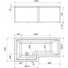 Ванна Marka One LINEA L 165x85 01лин16585л