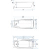 Акриловая ванна Aquanet Family Trend 90778-MW-MB 293087 170х78 белый матовый/черный матовый