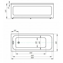 Акриловая ванна Aquatek Мия MIY180-0000001 180x80