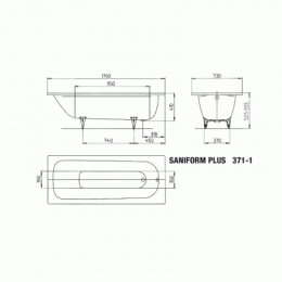 Стальная ванна Kaldewei SANIFORM PLUS 371-1 Standard 170x73