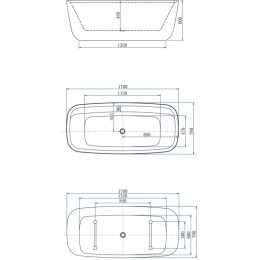 Акриловая ванна Aquanet Family Fine 95778-MW-MB 293080 170х78 белый матовый/черный матовый