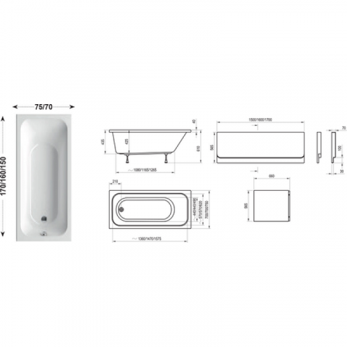Акриловая ванна Ravak CHROME 160х70 C731000000 белая