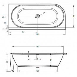 Акриловая ванна Riho Desire 184 BD0600500K00133, 184x84 см
