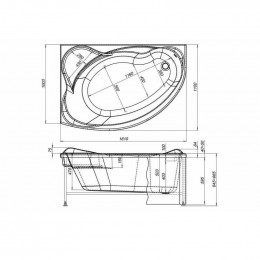 Акриловая ванна Aquanet Jamaica 160x100 правая 205503 без гидромассажа
