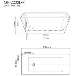 Акриловая ванна Grossman Cristal GR-2021 180х80