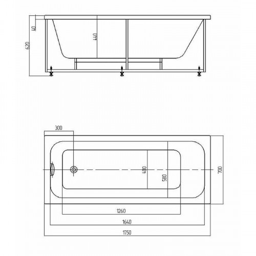 Акриловая ванна Aquatek Мия MIY175-0000001 175x70