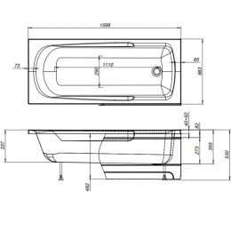 Акриловая ванна Aquanet Extra 160x70 254882 без гидромассажа