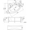 Ванна 1MarKa CATANIA, асимметричная, левая, 150x105 см 01кт1510л