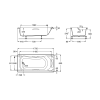 Акриловая ванна Roca BeCool 170х80 ZRU9302852 с каркасом ZRU9302853