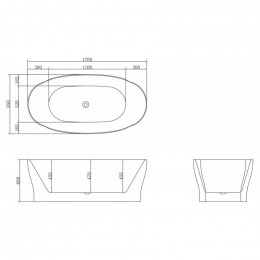 Акриловая ванна BelBagno BB403-1700-850 170х85 белый