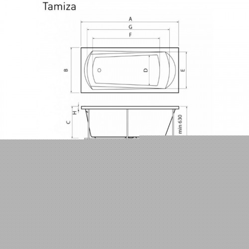 Ванна акриловая Relisan Tamiza  160x70 см Гл000013922