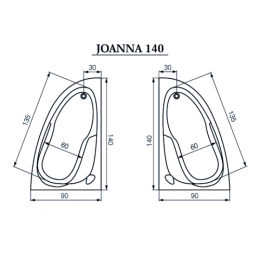 Акриловая ванна Cersanit Joanna 140 63335