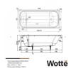 Ванна чугунная Wotte Start УР 170х75 c отверстиями для ручек БП-э0001105