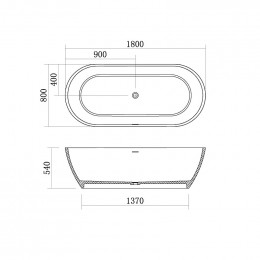 Ванна из литьевого мрамора  Azario YL6062 180х80 белый