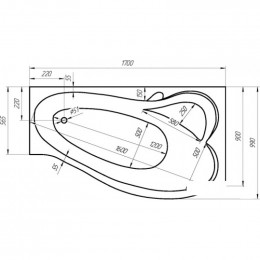 Акриловая ванна Relisan Isabella L/R 170x90 см Гл000010529