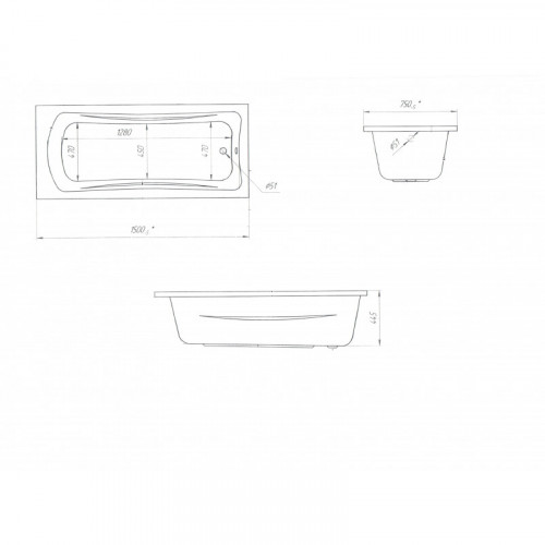 Акриловая ванна Marka One Prime 01пра1575 150x75 белый