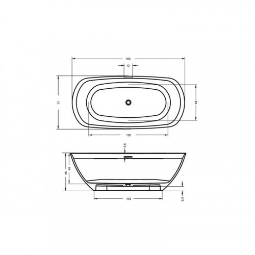 Ванна Riho Oval 165 BS6700500000000, 165х77 см