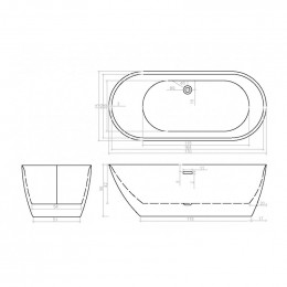 Ванна акриловая Cerutti SPA Como CT7386 170x75 белый