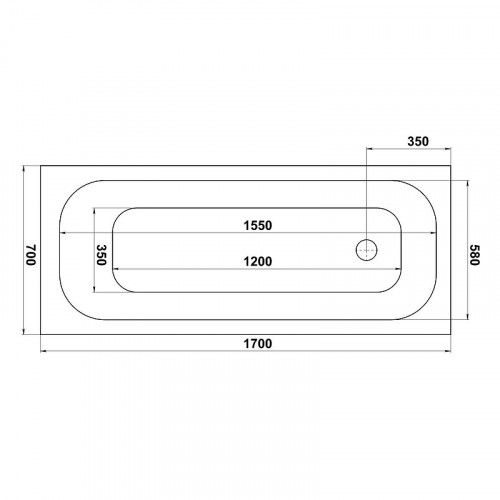 Акриловая ванна Bas Лира З 00135 170x70 белый