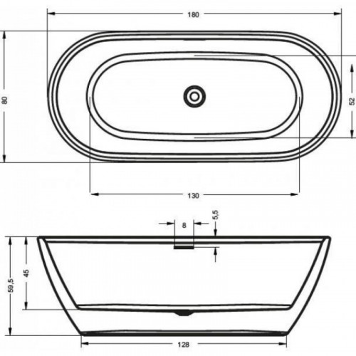 Акриловая ванна Riho Inspire FS 180 BD0200500000000, 180x80 см