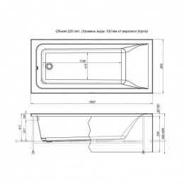 Акриловая ванна Aquanet Bright 180x80 232987
