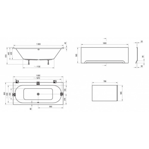 Акриловая ванна Ravak City 180x80 см C920000000