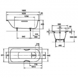 Стальная ванна Kaldewei SANIFORM PLUS 375-1 180x80 Standard