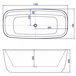Акриловая ванна Aquanet Family Fine 95778-GW 260045 170х78 белый