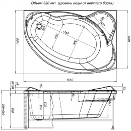 Акриловая ванна Aquanet Jamaica 160x110 R 203987
