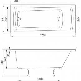 Ванна акриловая Ravak Domino Plus 70508015 170х75