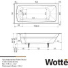 Чугунная ванна Wotte Vector 170x75
