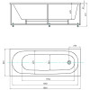 Акриловая ванна Aquatek Оберон OBR180-0000009 180х80 с экраном, с каркасом (разборный), со слив-переливом