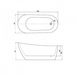 Акриловая ванна Aquatek Лагуна 170x78 см AQ-K133778WT, отдельностоящая