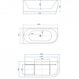 Акриловая ванна Aquanet Family Elegant A 3805-N-GW 260048 180х80 белый