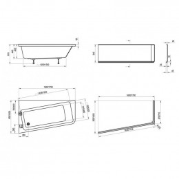 Акриловая ванна Ravak 10° L , 170x100 см C811000000