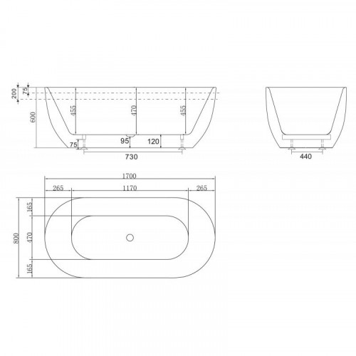 Акриловая ванна BelBagno BB70-1700-800 170х80 белый
