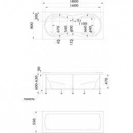 Ванна 1Marka DINAMIKA 180x80 без гидромассажа 01ди1880
