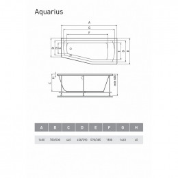 Ванна акриловая Relisan Aquarius R 170х70х50 см Гл000023278