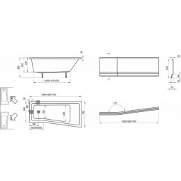 Акриловая ванна Ravak BeHappy II 170x75 L C941000000
