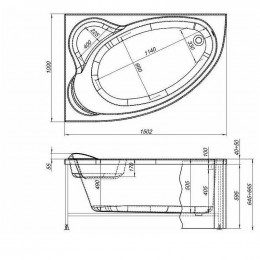 Акриловая ванна Aquanet Mayorca 150x100 правая 205438 без гидромассажа