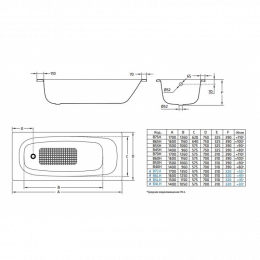 Стальная ванна BLB Universal HG B50H 150x70 с отверстиями под ручки