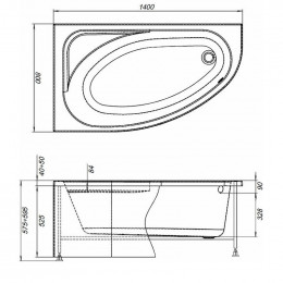 Акриловая ванна Aquanet Mia 140x80 правая 246887 без гидромассажа