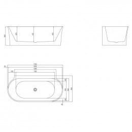 Акриловая ванна BelBagno BB409-1700-800-W/NM 170х80 белый/черный
