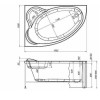 Акриловая ванна Aquanet Mayorca 150x100 левая 205403 без гидромассажа