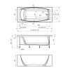 Ванна Marka One PRAGMATIKA 173-155x75 с регулировкой размера 01пр17375