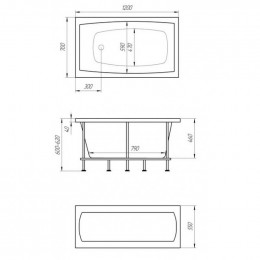 Ванна акриловая Marka One Viola 120x70 01ви1270