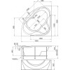 Ванна акриловая 1MarKa LUXE, угловая, 155x155 см 01лю1515